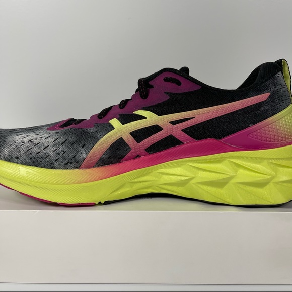 ASICS NOVABLAST 2 WOMENS RUNNING SHOES SIZE 9 BLACK YELLOW PURPLE PINK USED - Picture 8 of 10